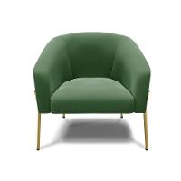 Cadeira Sala De Jantar Pé De Ferro Dourado Stella Suede D03 - D'rossi Cor Verde - 3