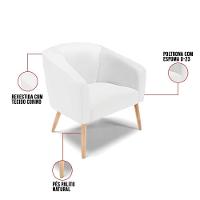 Cadeira Sala De Jantar Pé Palito Natural Stella Sintético D03 - D'rossi Cor Branco - 5