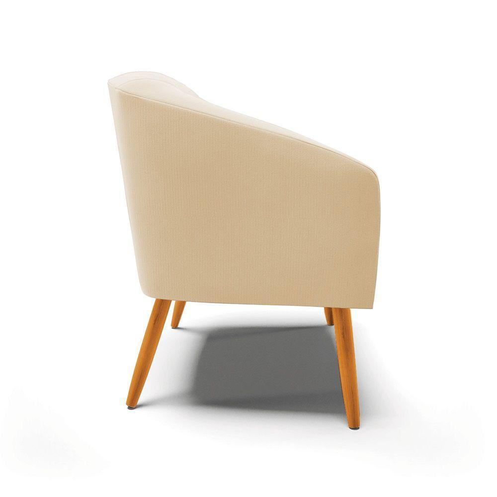 Cadeira Sala De Jantar Pé Palito Castanho Kit 2 Stella Suede D03 - D'rossi Cor Bege - 2