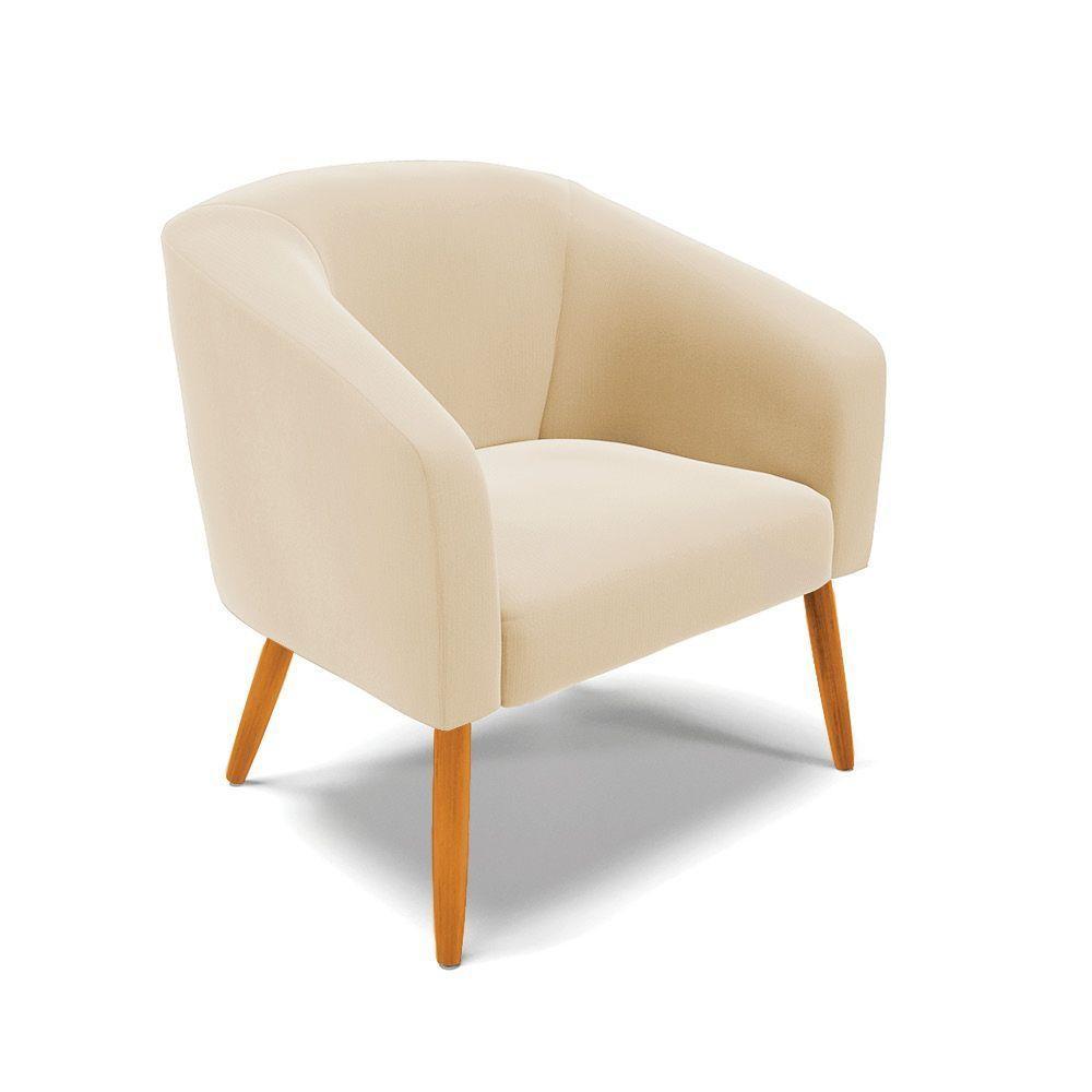 Cadeira Sala De Jantar Pé Palito Castanho Kit 2 Stella Suede D03 - D'rossi Cor Bege - 3