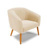 Cadeira Sala De Jantar Pé Palito Castanho Kit 2 Stella Suede D03 - D'rossi Cor Bege - 3