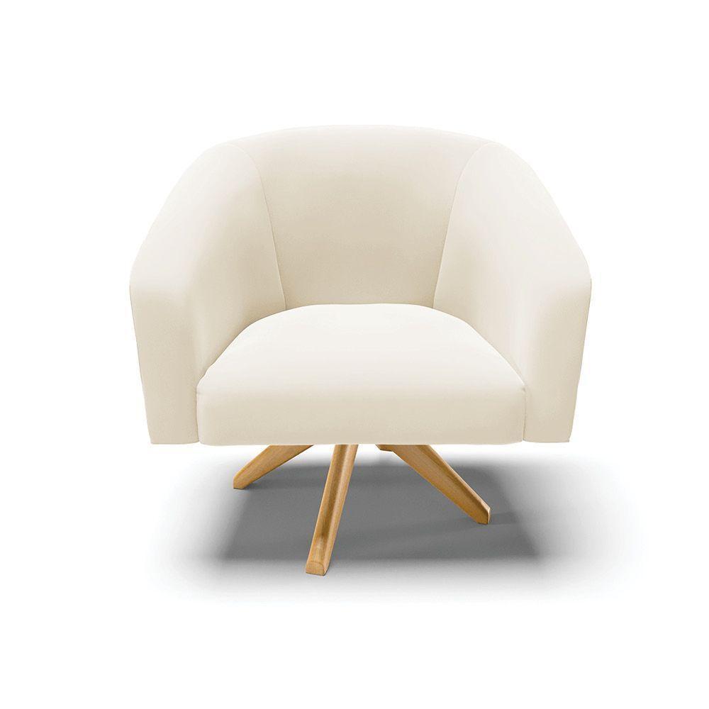 Cadeira Sala De Jantar Giratória Ma30 Kit 2 Stella Veludo D03 - D'rossi Cor Bege - 4