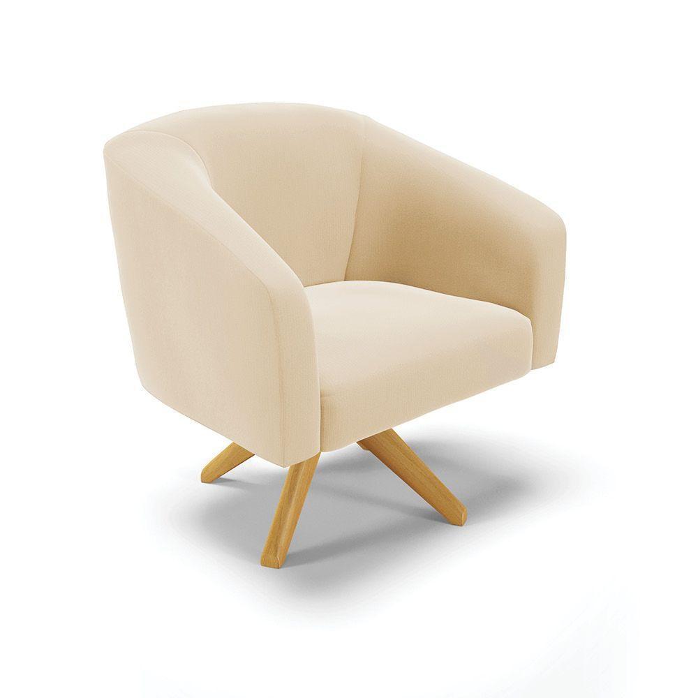 Cadeira Sala De Jantar Giratória Ma30 Kit 2 Stella Suede D03 - D'rossi Cor Bege - 3