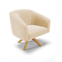 Cadeira Sala De Jantar Giratória Ma30 Kit 2 Stella Suede D03 - D'rossi Cor Bege - 3