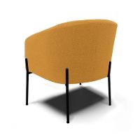 Cadeira Sala De Jantar Pé De Ferro Preto Kit 2 Stella Bouclê D03 - D'rossi Cor Mostarda