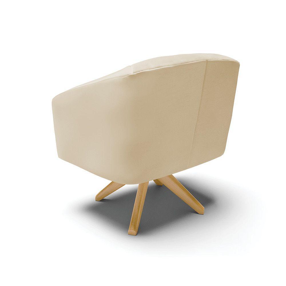 Cadeira Sala De Jantar Giratória Ma30 Kit 2 Stella Sintético D03 - D'rossi Cor Bege - 2