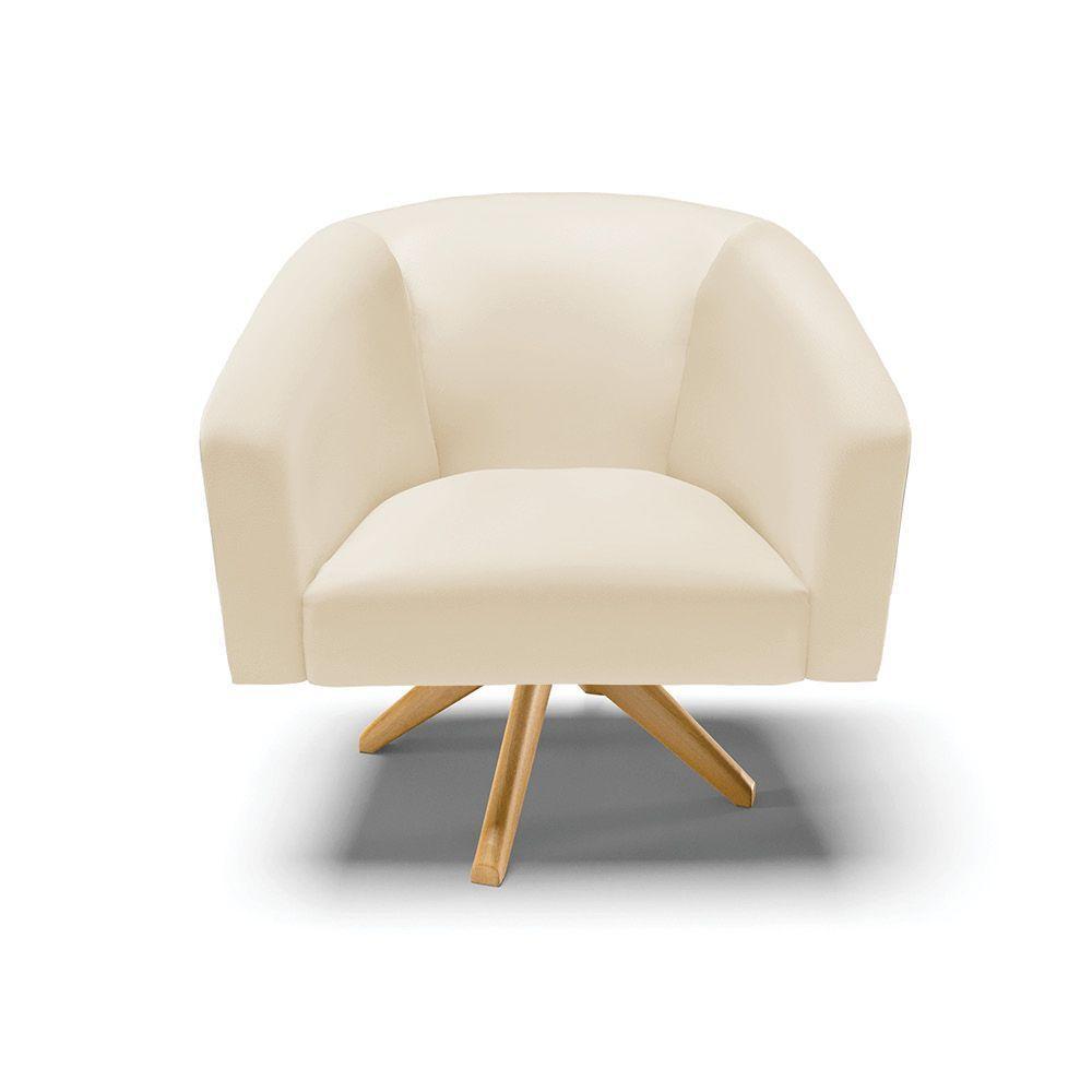 Cadeira Sala De Jantar Giratória Ma30 Kit 2 Stella Sintético D03 - D'rossi Cor Bege - 4