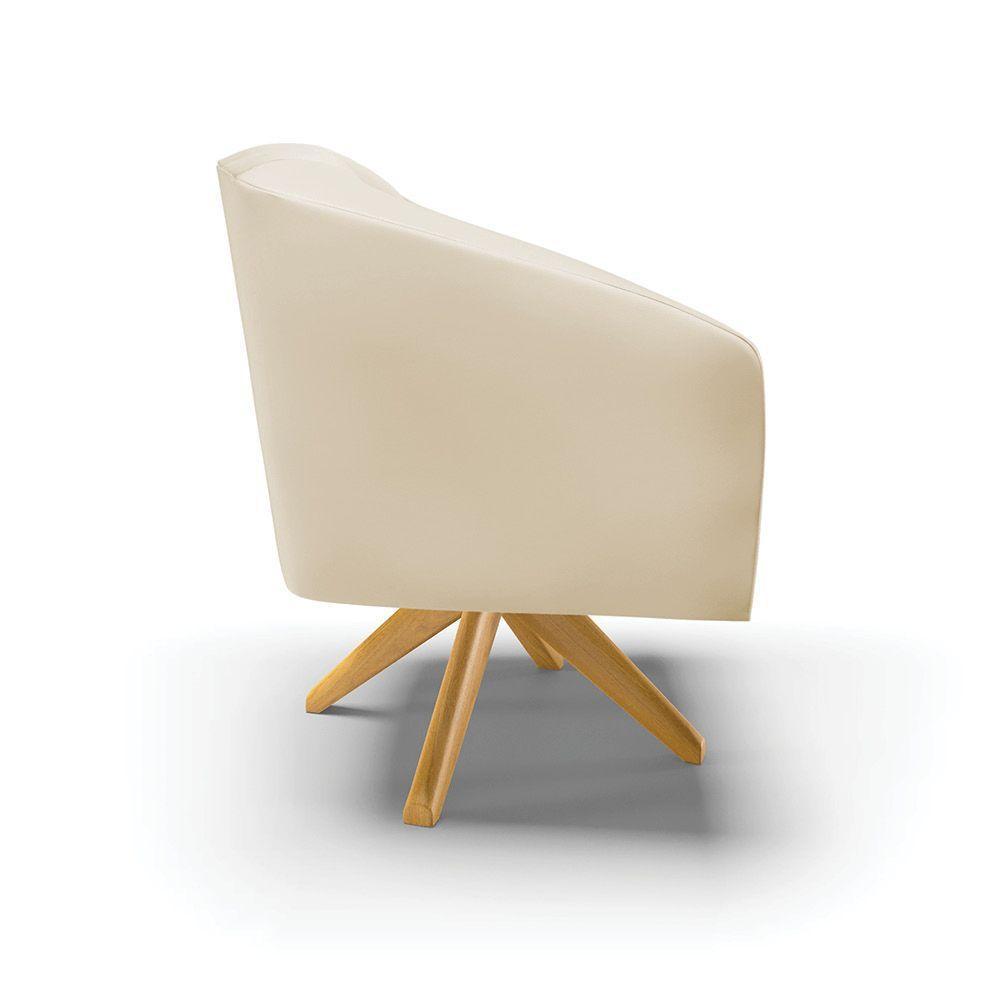 Cadeira Sala De Jantar Giratória Ma30 Kit 2 Stella Sintético D03 - D'rossi Cor Bege - 5