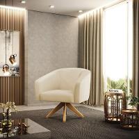 Cadeira Sala De Jantar Giratória Ma30 Kit 2 Stella Sintético D03 - D'rossi Cor Bege - 7