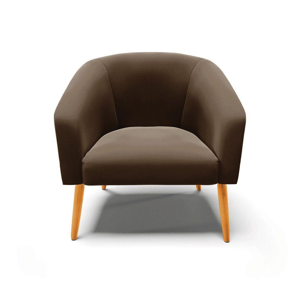 Cadeira Sala De Jantar Pé Palito Castanho Kit 2 Stella Suede D03 - D'rossi Cor Marrom - 4