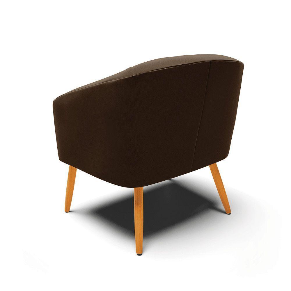 Cadeira Sala De Jantar Pé Palito Castanho Kit 2 Stella Suede D03 - D'rossi Cor Marrom - 5