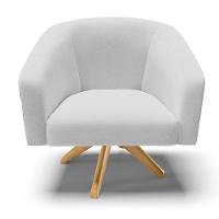 Cadeira Sala De Jantar Giratória Ma30 Kit 2 Stella Noz/linho D03 - D'rossi Cor Cinza