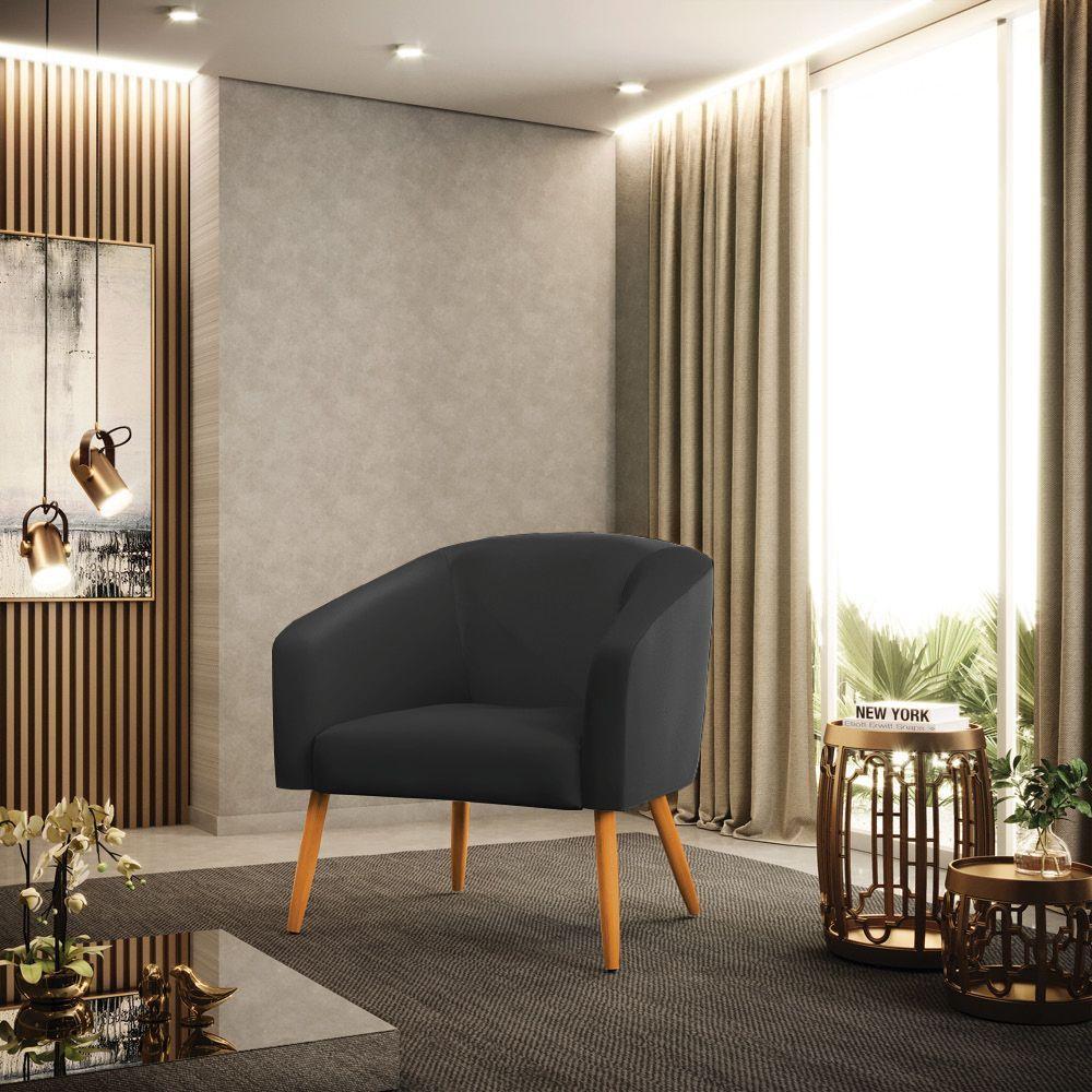 Cadeira Sala De Jantar Pé Palito Castanho Stella Sintético D03 - D'rossi Cor Preto - 6