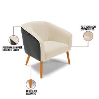 Cadeira Sala De Jantar Pé Palito Castanho Stella Pto/linho D03 - D'rossi Cor Bege - 5