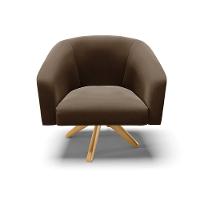 Cadeira Sala De Jantar Giratória Ma30 Kit 2 Stella Suede D03 - D'rossi Cor Marrom