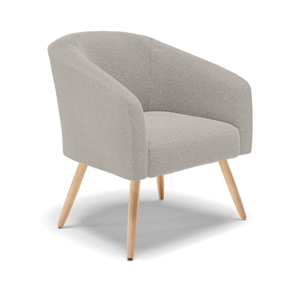 Cadeira Sala De Jantar Pé Palito Natural Kit 2 Stella Bouclê D03 - D'rossi Cor Cinza - 4