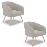 Cadeira Sala De Jantar Pé Palito Natural Kit 2 Stella Bouclê D03 - D'rossi Cor Cinza - 1