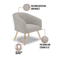 Cadeira Sala De Jantar Pé Palito Natural Kit 2 Stella Bouclê D03 - D'rossi Cor Cinza - 6