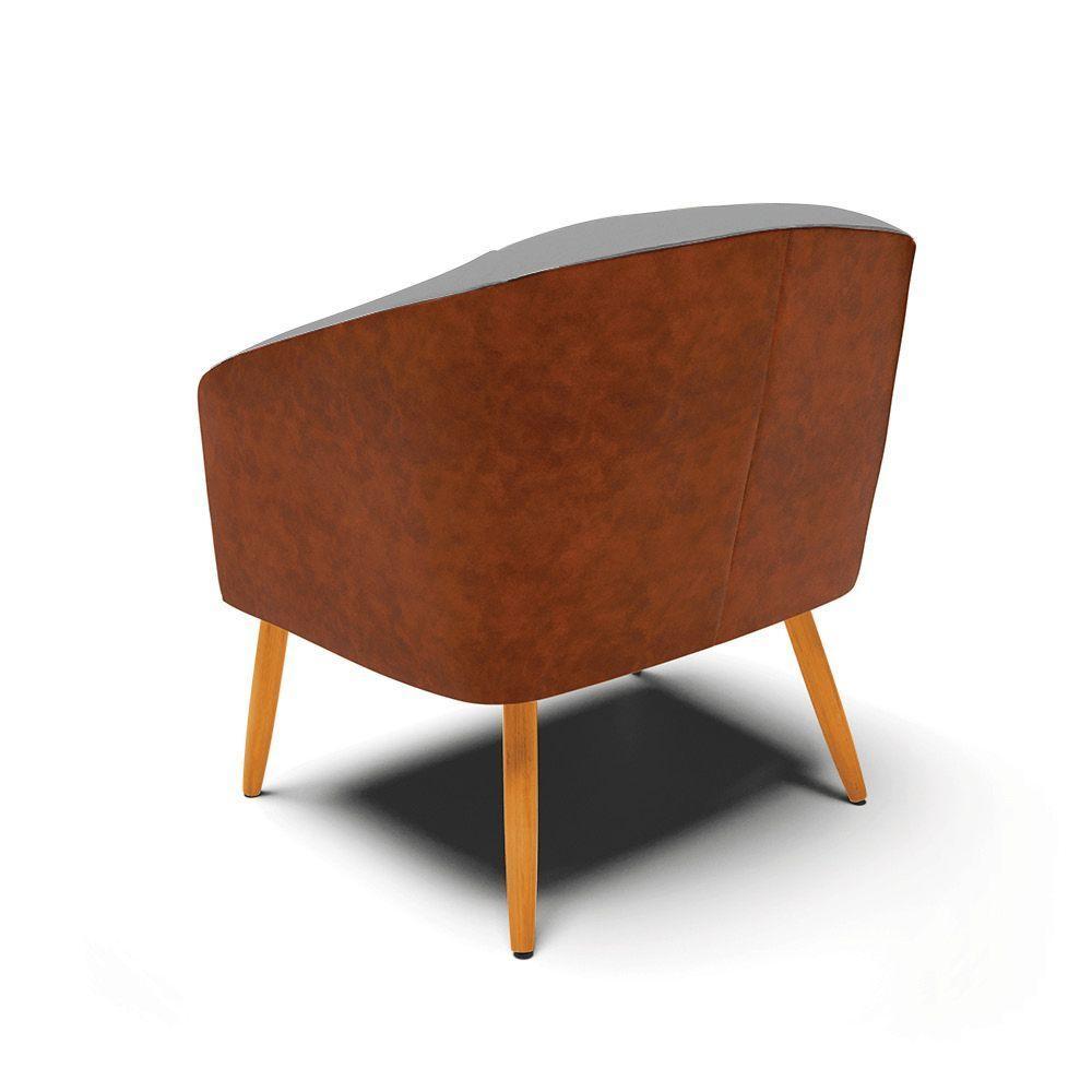 Cadeira Sala De Jantar Pé Palito Castanho Stella Noz/linho D03 - D'rossi Cor Grafite - 4