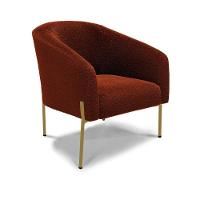 Cadeira Sala De Jantar Pé De Ferro Dourado Stella Bouclê D03 - D'rossi Cor Terra - 1