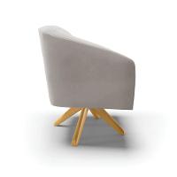 Cadeira Sala De Jantar Giratória Ma30 Kit 2 Stella Veludo D03 - D'rossi Cor Cinza - 2