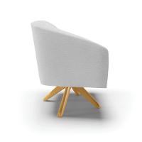 Cadeira Sala De Jantar Giratória Ma30 Stella Linho D03 - D'rossi Cor Cinza - 3