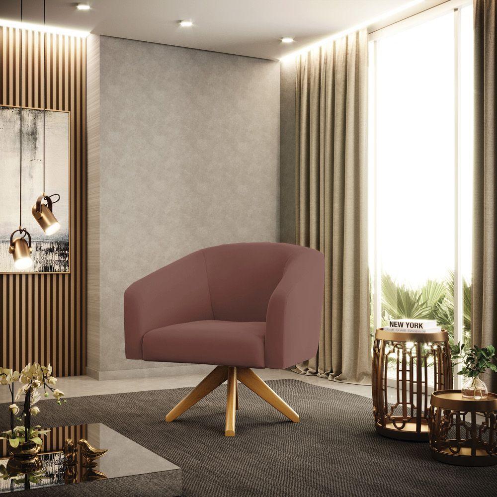 Cadeira Sala De Jantar Giratória Ma30 Stella Veludo D03 - D'rossi Cor Rose - 6