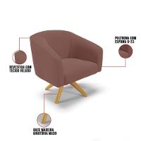 Cadeira Sala De Jantar Giratória Ma30 Stella Veludo D03 - D'rossi Cor Rose - 5