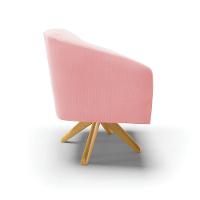 Cadeira Sala De Jantar Giratória Ma30 Kit 2 Stella Suede D03 - D'rossi Cor Rosa - 2