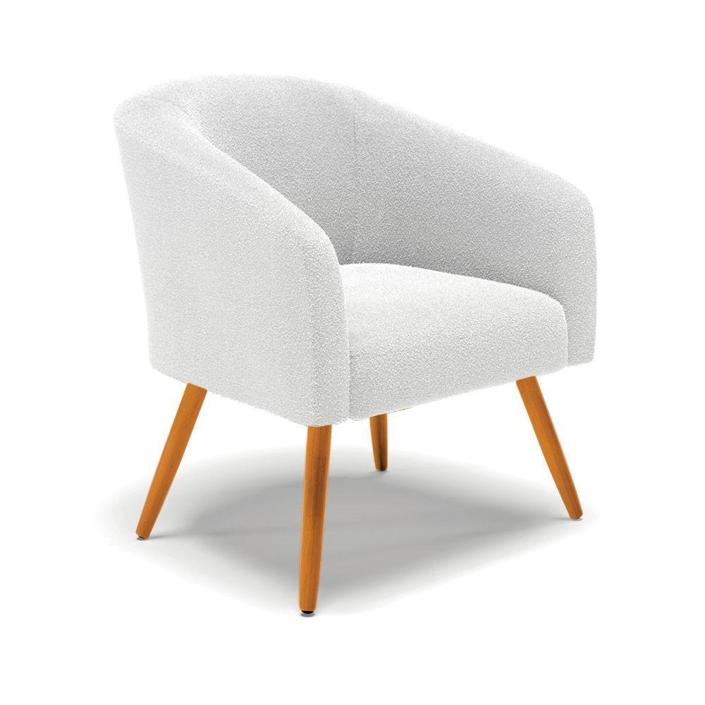 Cadeira Sala De Jantar Pé Palito Castanho Kit 2 Stella Bouclê D03 - D'rossi Cor Off White - 3