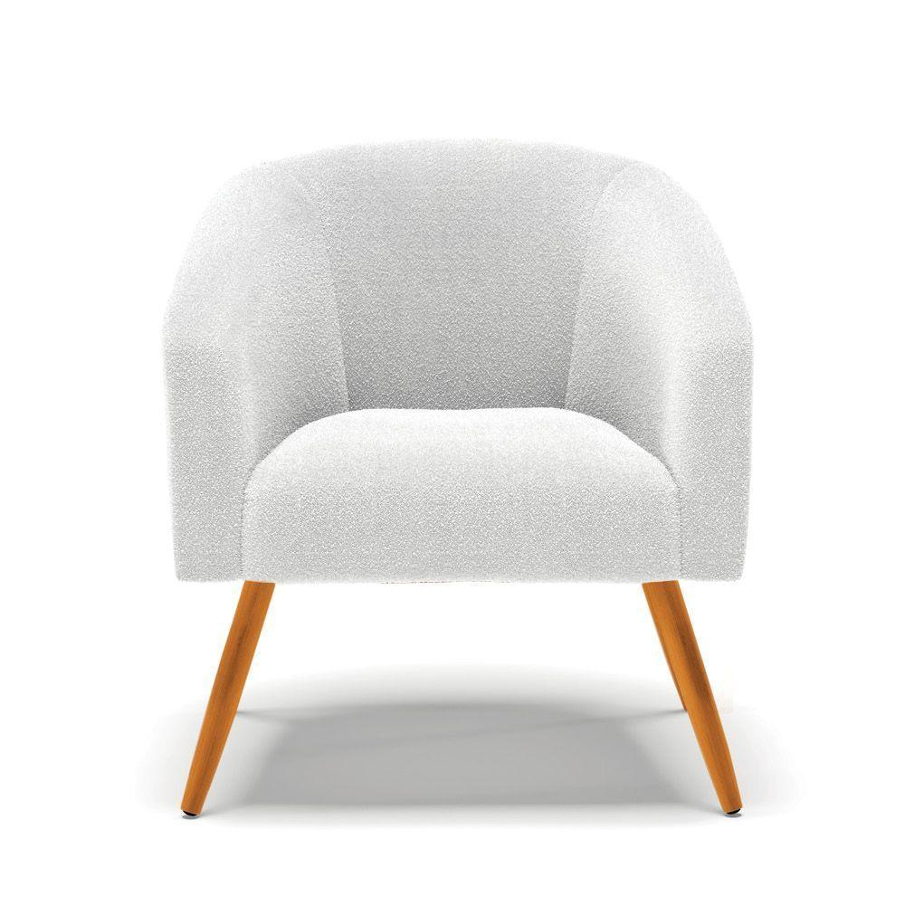 Cadeira Sala De Jantar Pé Palito Castanho Kit 2 Stella Bouclê D03 - D'rossi Cor Off White - 4