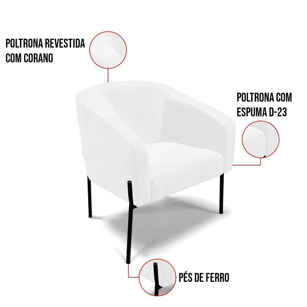 Cadeira Sala De Jantar Pé De Ferro Preto Kit 2 Stella Sintético Pu D03 - D'rossi Cor Branco - 5