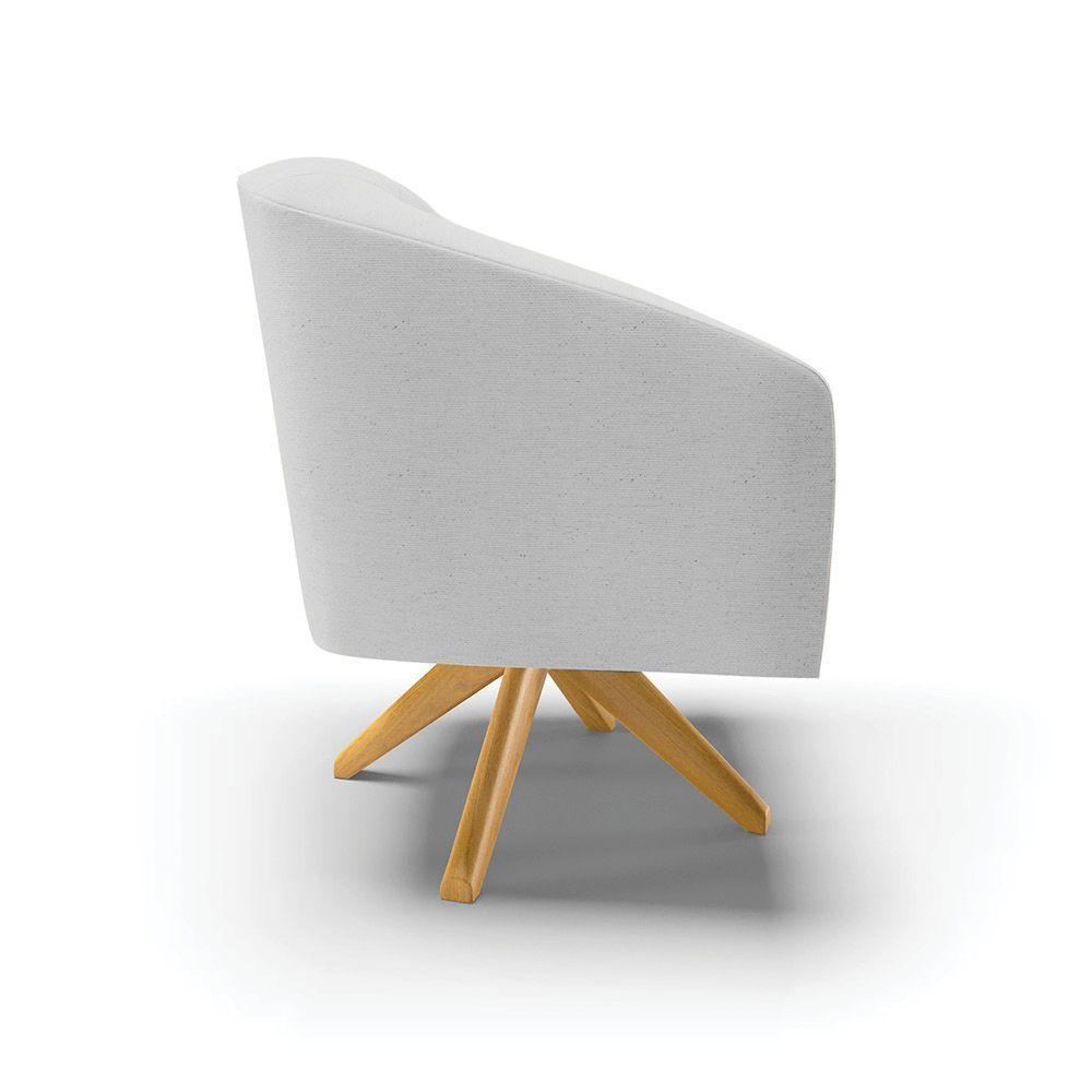 Cadeira Sala De Jantar Giratória Ma30 Kit 2 Stella Linho D03 - D'rossi Cor Cinza - 5