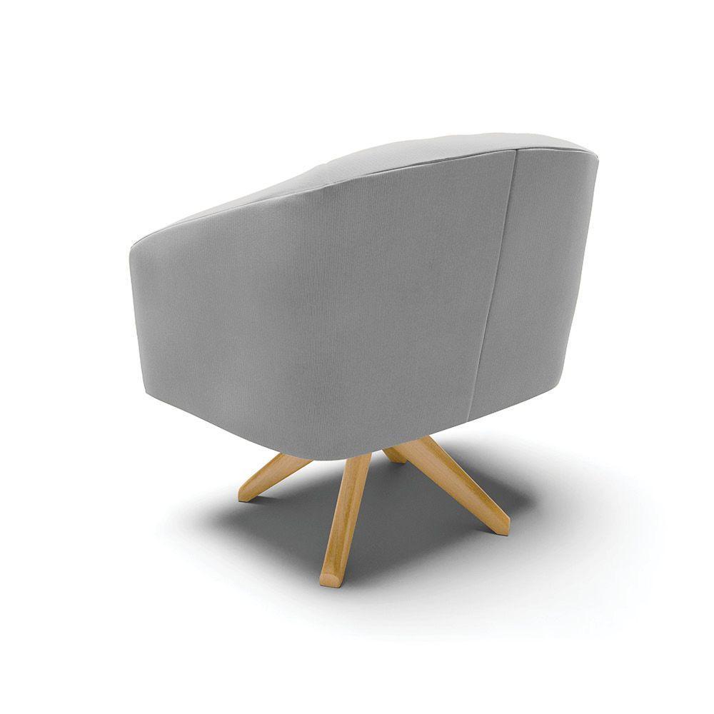 Cadeira Sala De Jantar Giratória Ma30 Stella Suede D03 - D'rossi Cor Cinza - 4