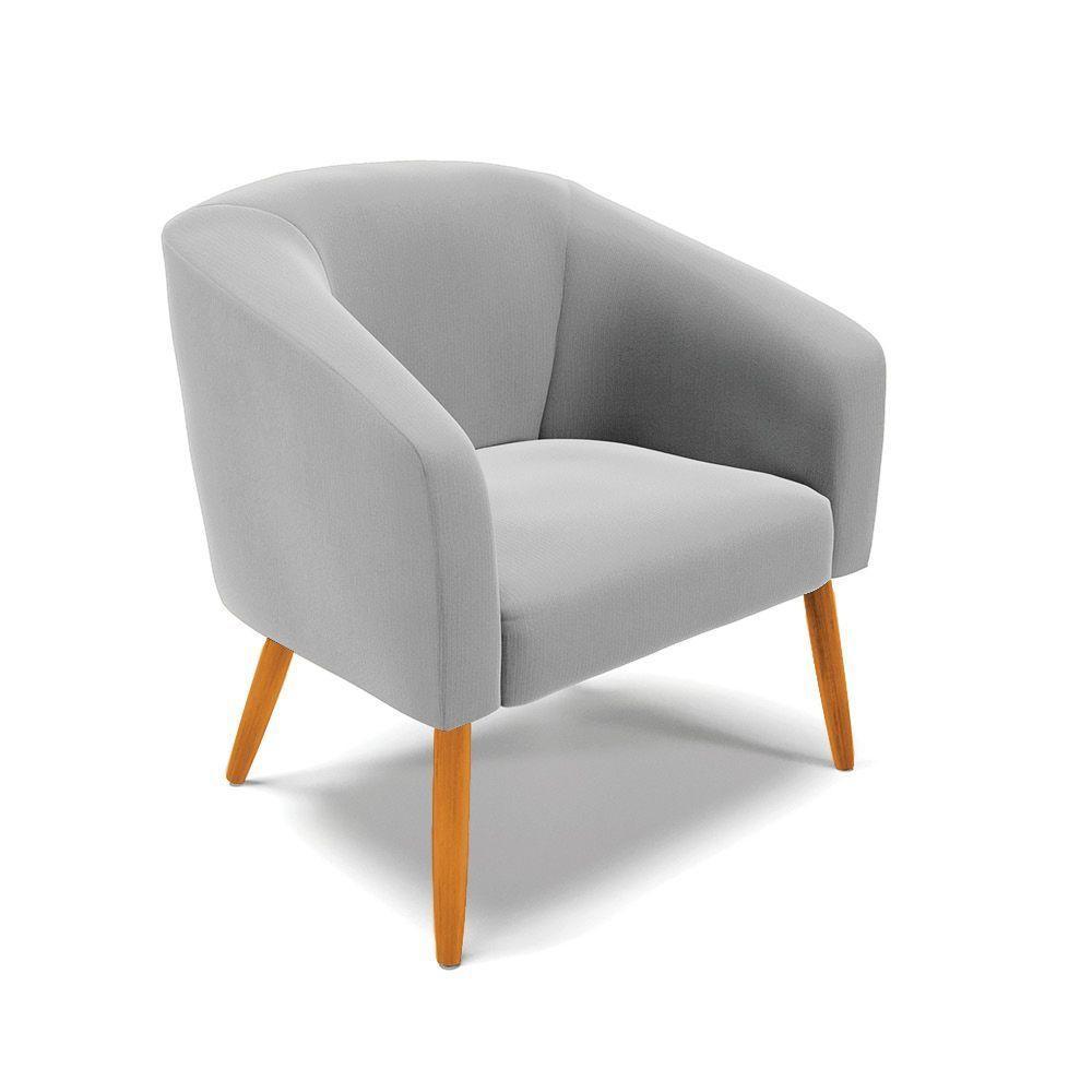 Cadeira Sala De Jantar Pé Palito Castanho Kit 2 Stella Suede D03 - D'rossi Cor Cinza - 3