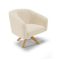 Cadeira Sala De Jantar Giratória Ma30 Stella Linho D03 - D'rossi Cor Bege - 1