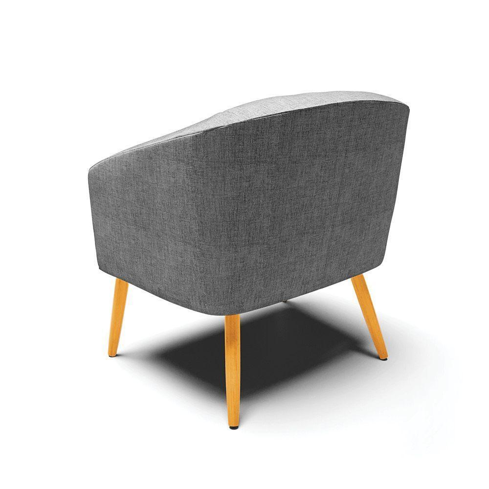 Cadeira Sala De Jantar Pé Palito Castanho Stella Linho D03 - D'rossi Cor Grafite - 4