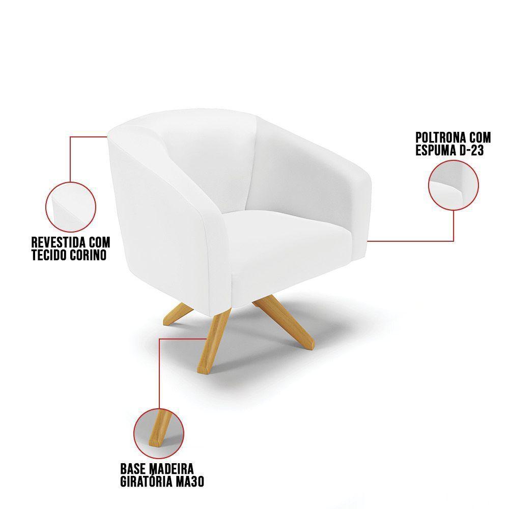 Cadeira Sala De Jantar Giratória Ma30 Stella Sintético D03 - D'rossi Cor Branco - 5