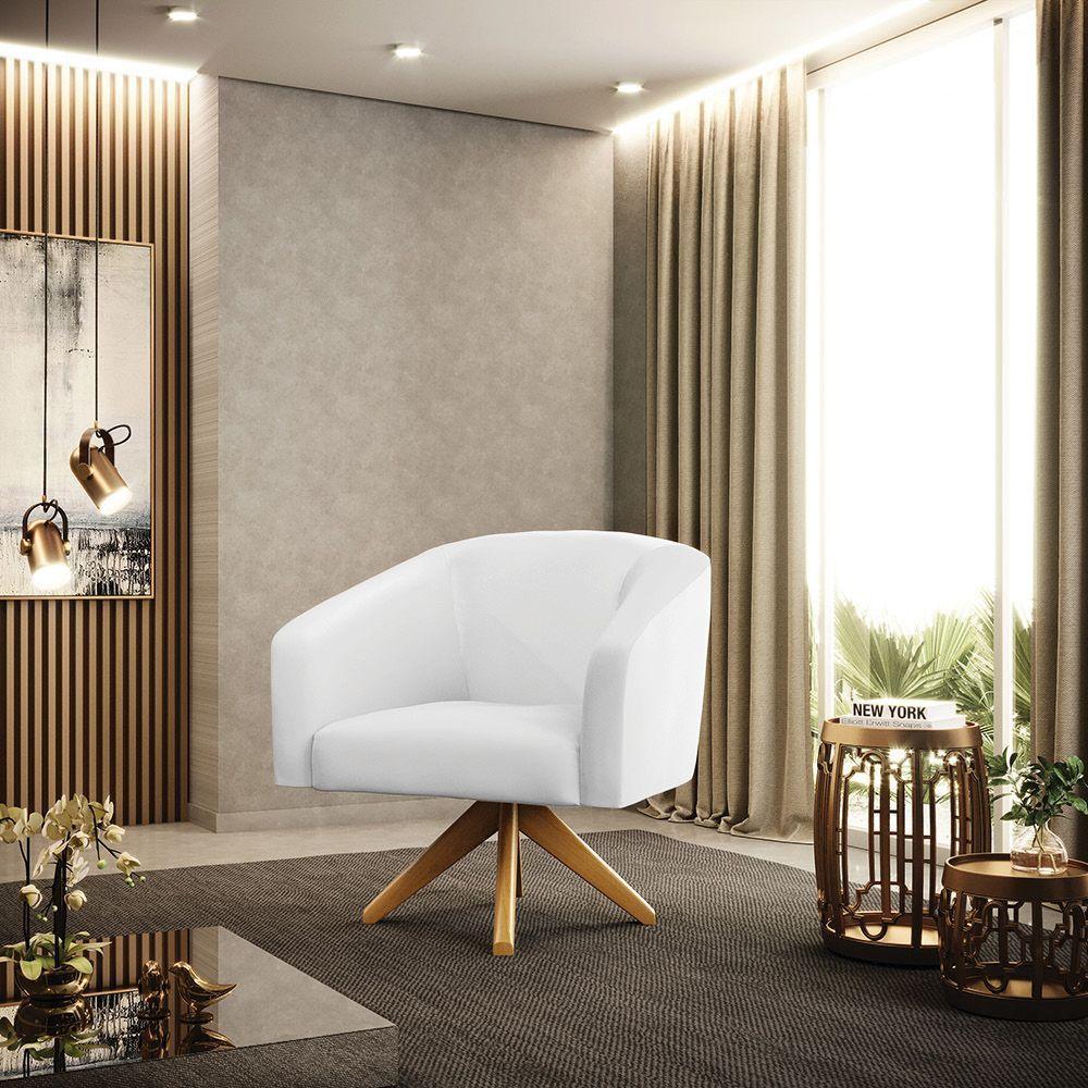 Cadeira Sala De Jantar Giratória Ma30 Stella Sintético D03 - D'rossi Cor Branco - 6