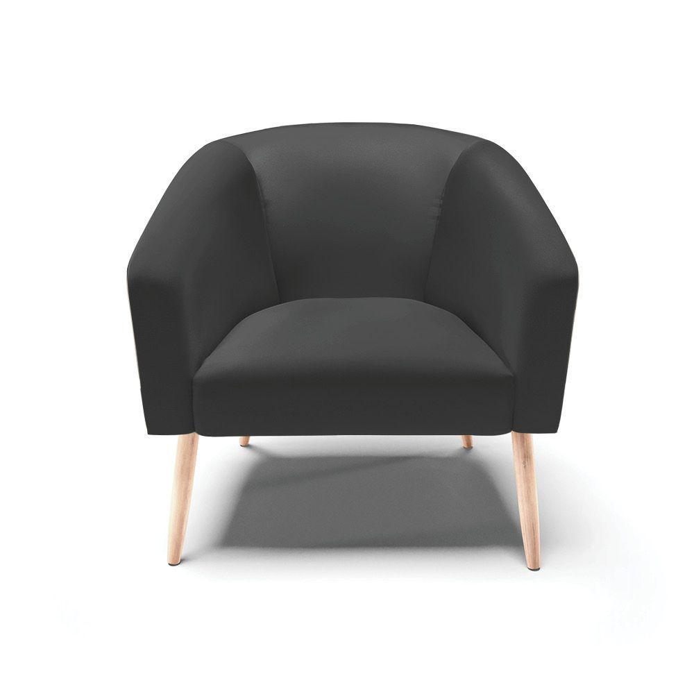 Cadeira Sala De Jantar Pé Palito Natural Kit 2 Stella Sintético D03 - D'rossi Cor Preto - 3