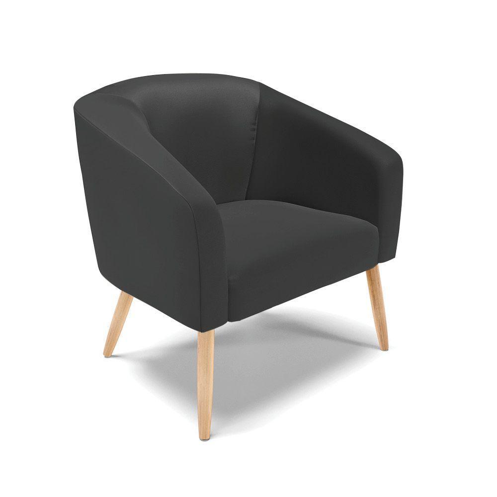 Cadeira Sala De Jantar Pé Palito Natural Kit 2 Stella Sintético D03 - D'rossi Cor Preto - 4