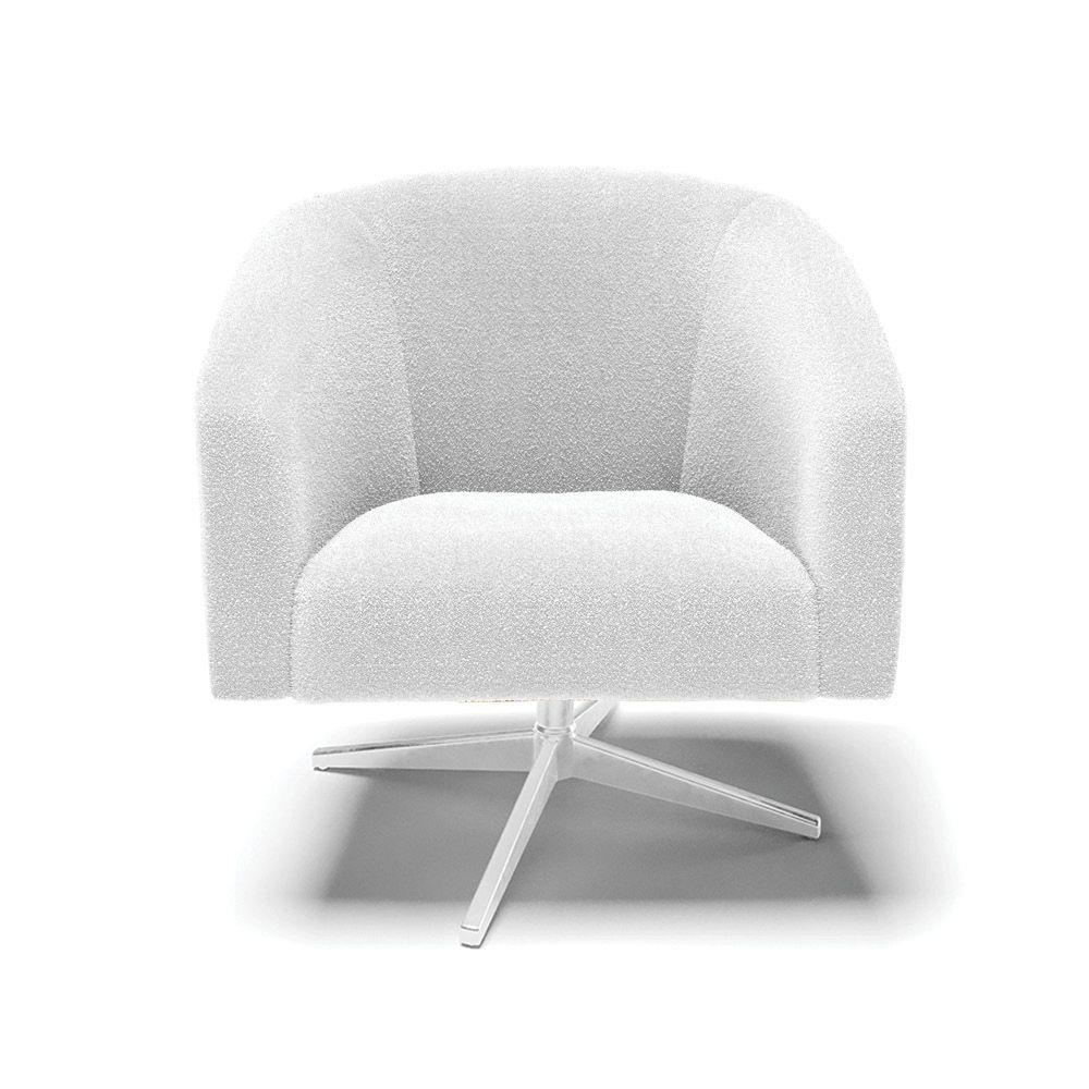 Cadeira Sala De Jantar Giratória Cromada Kit 2 Stella Bouclê D03 - D'rossi Cor Off White - 4