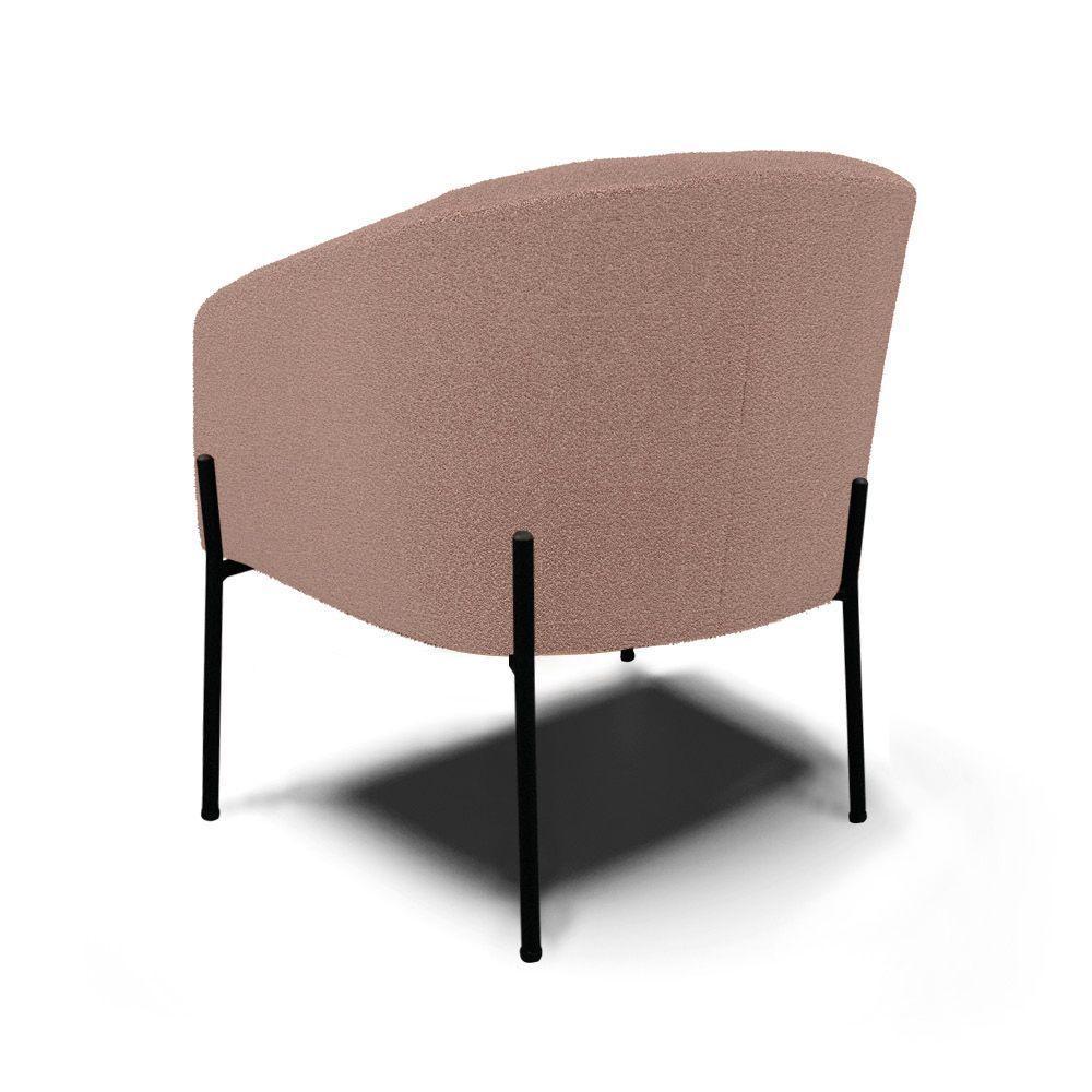 Cadeira Sala De Jantar Pé De Ferro Preto Stella Bouclê D03 - D'rossi Cor Rose - 2