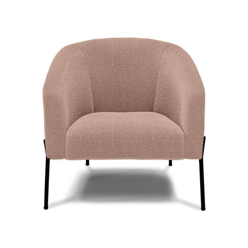 Cadeira Sala De Jantar Pé De Ferro Preto Stella Bouclê D03 - D'rossi Cor Rose - 3