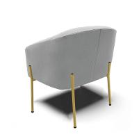 Cadeira Sala De Jantar Pé De Ferro Dourado Kit 2 Stella Suede D03 - D'rossi Cor Cinza - 2