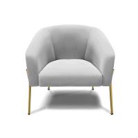 Cadeira Sala De Jantar Pé De Ferro Dourado Kit 2 Stella Suede D03 - D'rossi Cor Cinza