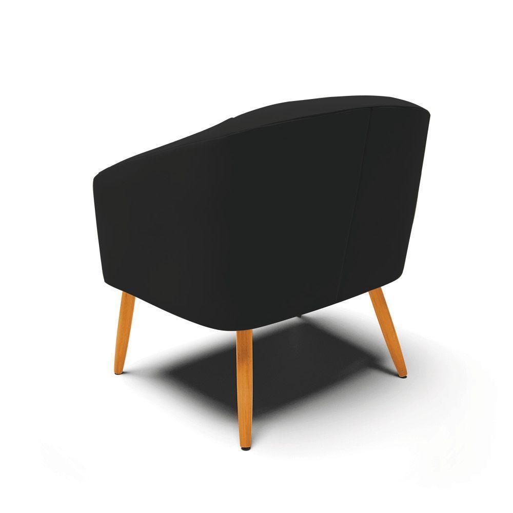 Cadeira Sala De Jantar Pé Palito Castanho Stella Sintético Pu D03 - D'rossi Cor Preto - 2