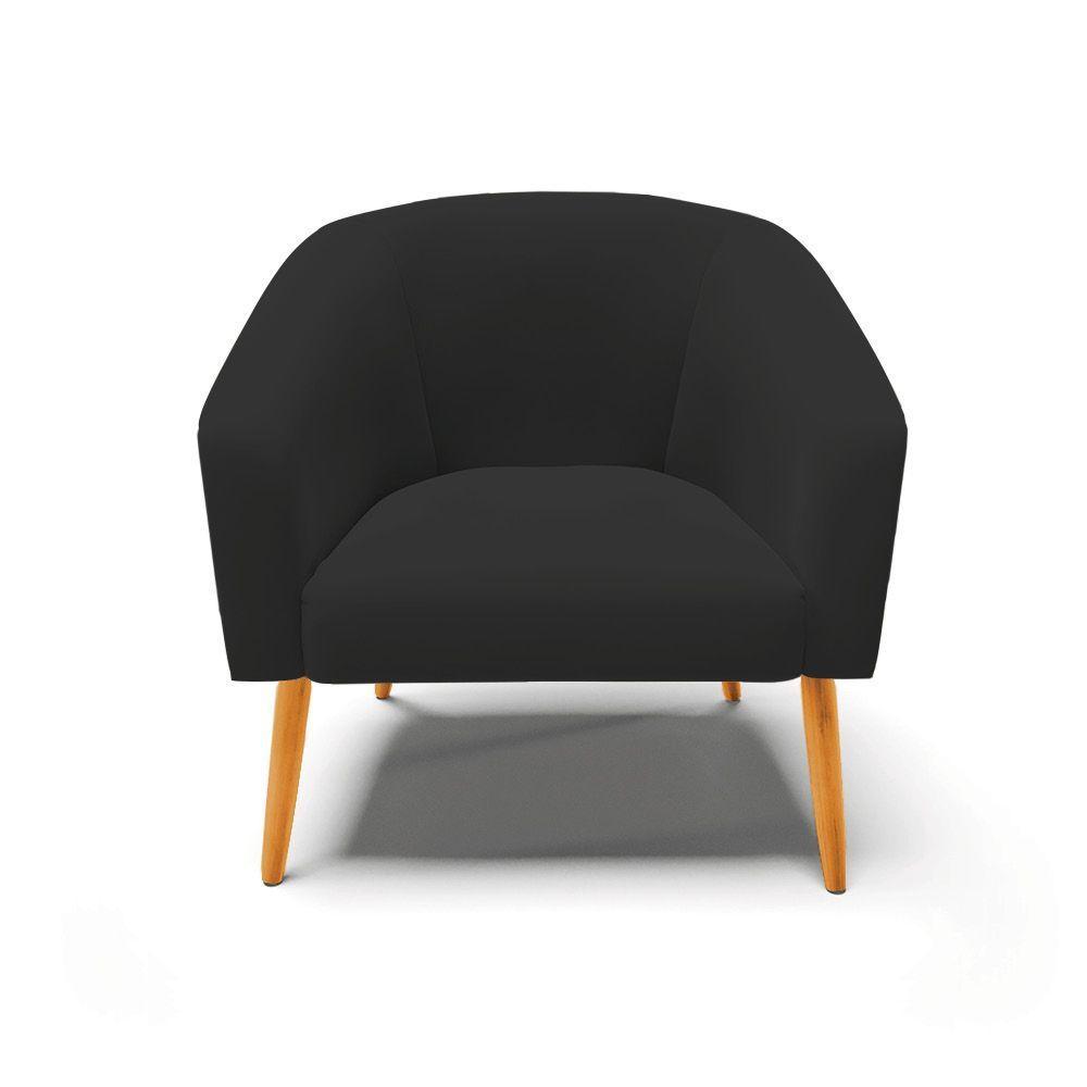 Cadeira Sala De Jantar Pé Palito Castanho Stella Sintético Pu D03 - D'rossi Cor Preto - 3