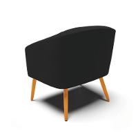 Cadeira Sala De Jantar Pé Palito Castanho Stella Sintético Pu D03 - D'rossi Cor Preto - 2