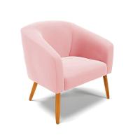 Cadeira Sala De Jantar Pé Palito Castanho Kit 2 Stella Suede D03 - D'rossi Cor Rosa Bebê - 3